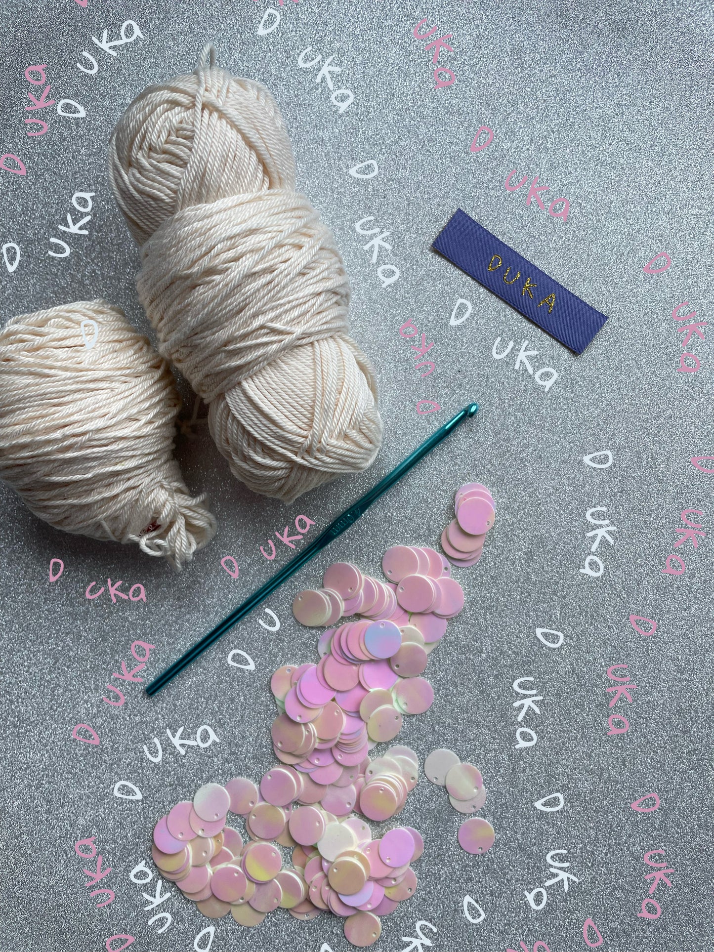 Crochet crop top with sequins